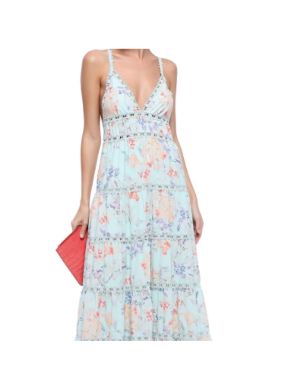 Alice + Olivia Karolina Crochet Floral Blue dress